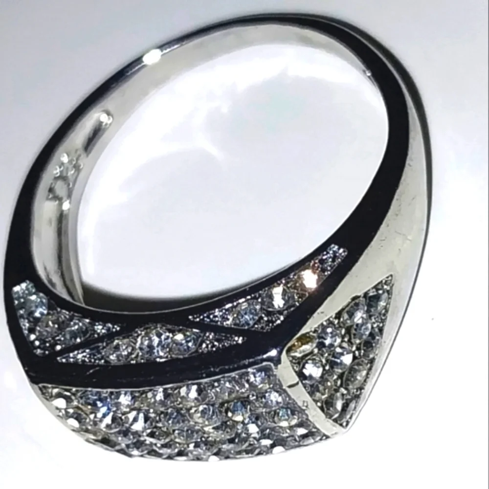 Modern Men's 925 Blinged Out Ring Sz 11